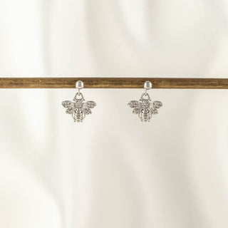 Queen Bee White Zircon Dangle Studs [PRE-ORDER]