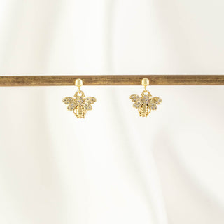 Queen Bee White Zircon Dangle Studs [PRE-ORDER]