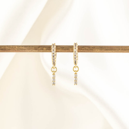 Rayne White Zircon Embellished Hoops