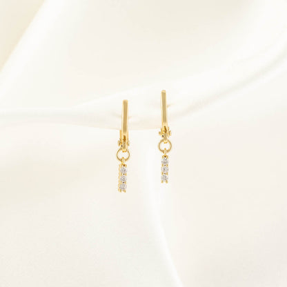 Rayne White Zircon Huggie Earrings