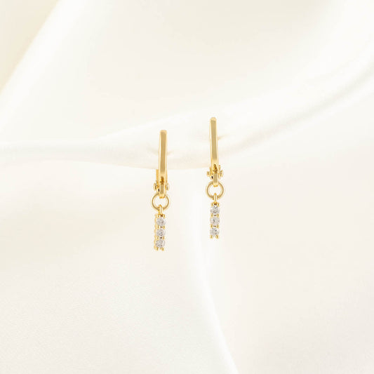 Rayne White Zircon Huggie Earrings
