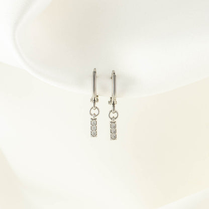 Rayne White Zircon Huggie Earrings