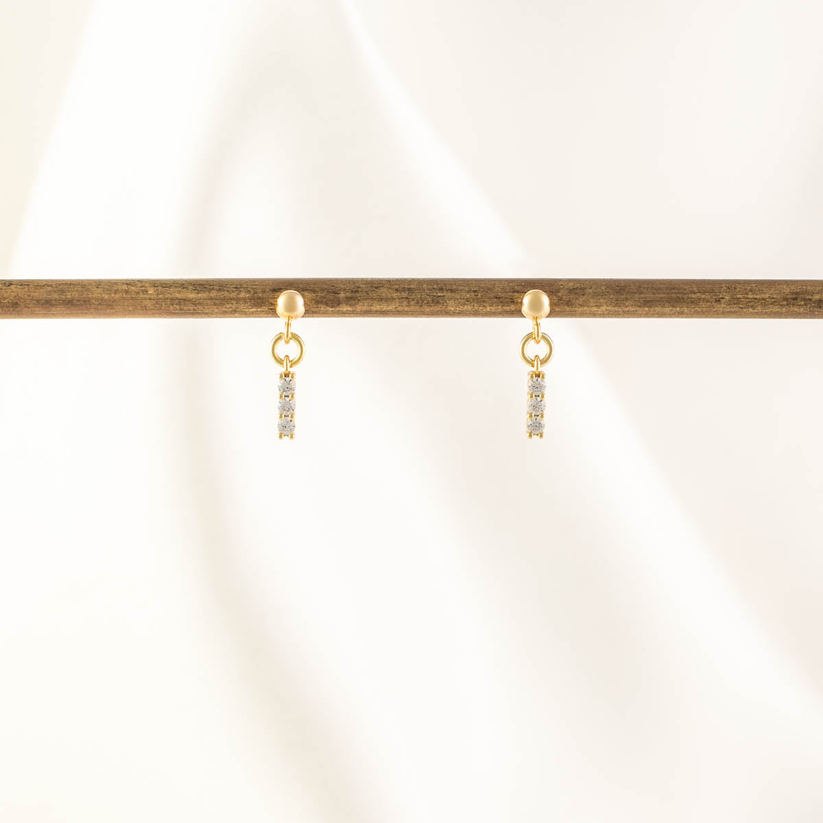 Rayne White Zircon Dangle Studs