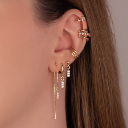 Rayne White Zircon Huggie Earrings