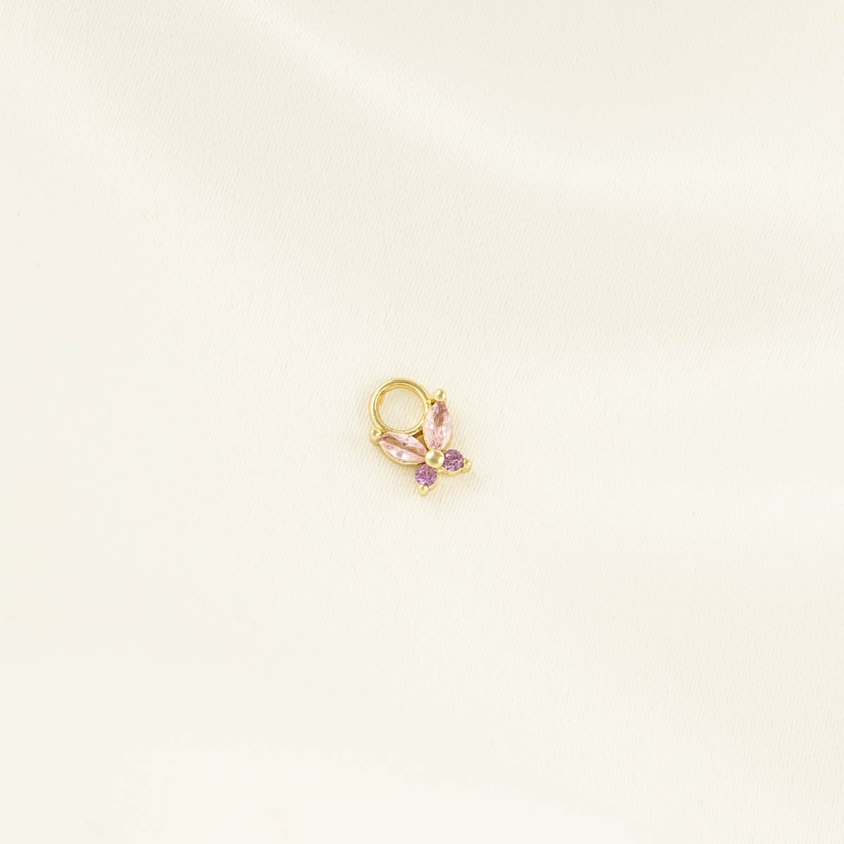 Sallie Pink Zircon Butterfly Charm