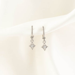 Stella Diamond White Zircon Huggie Earrings