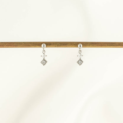 Temperance White Zircon Dangle Studs