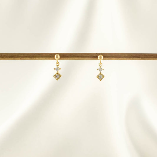 Temperance White Zircon Dangle Studs