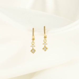 Temperance White Zircon Huggie Earrings