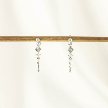 Temperance White Zircon Chain Studs