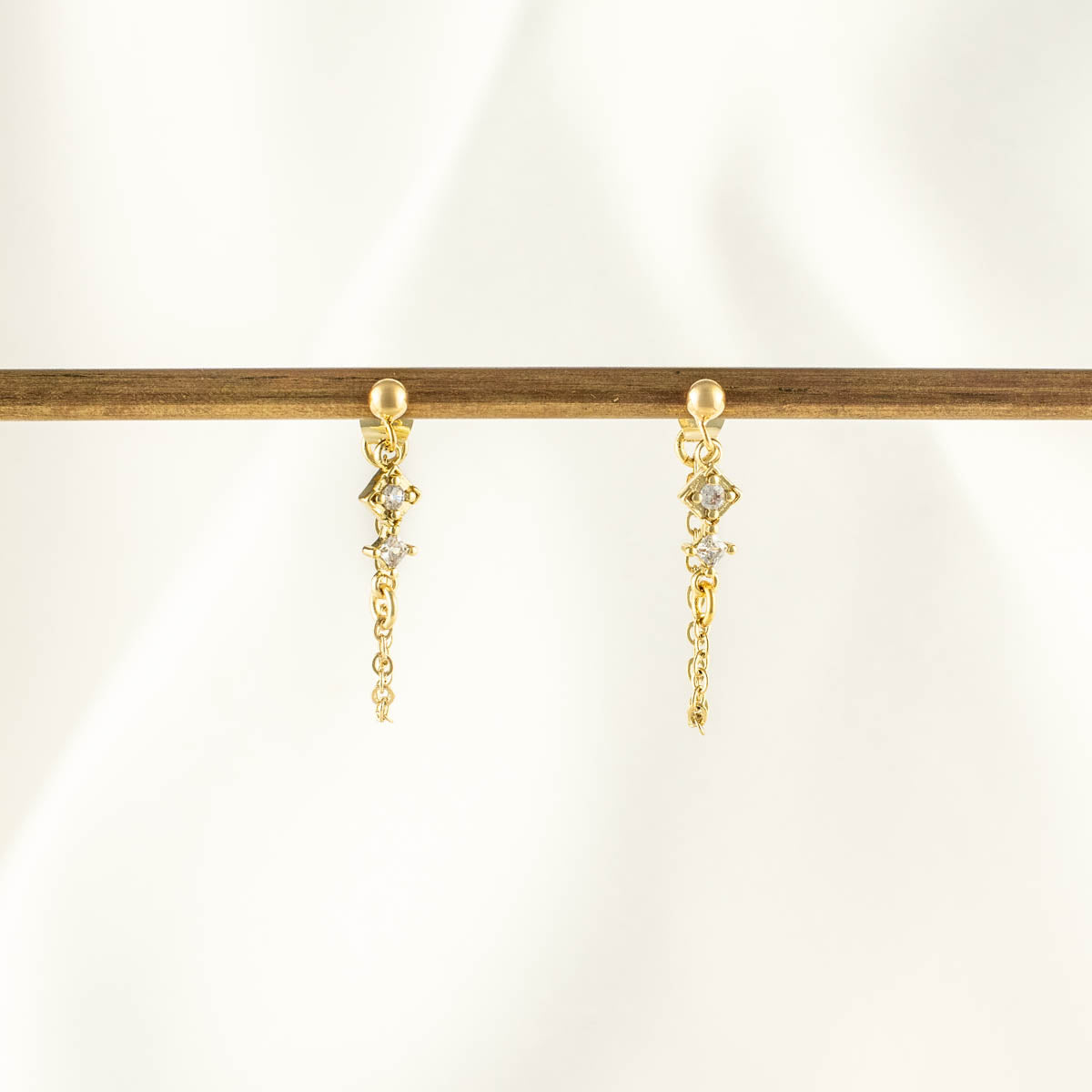 Temperance White Zircon Chain Studs