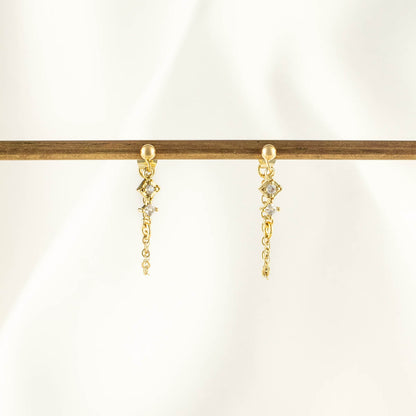 Temperance White Zircon Chain Studs