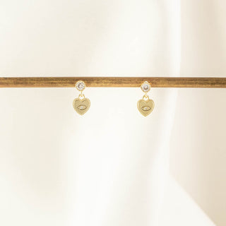Valerie Evil Eye White Zircon Embellished Dangle Studs [PRE-ORDER]
