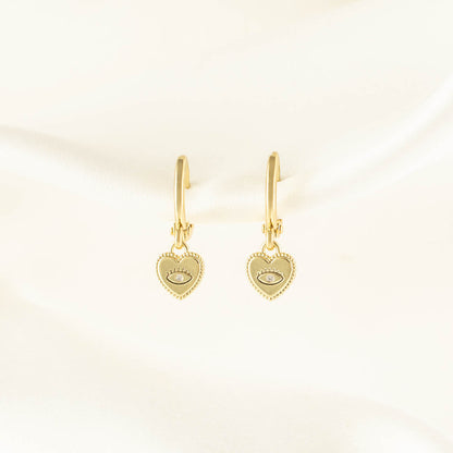 Valerie Evil Eye White Zircon Huggie Earrings