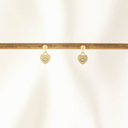 Valerie Evil Eye White Zircon Dangle Studs