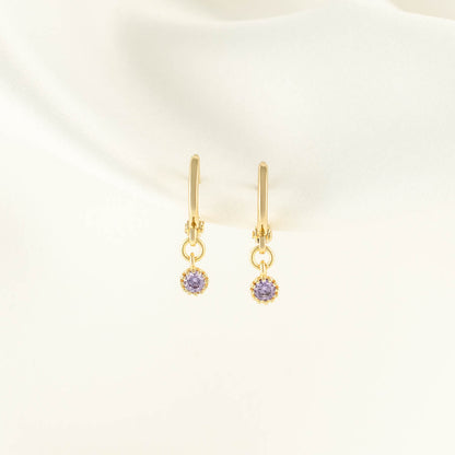 Violette Purple Zircon Huggie Earrings